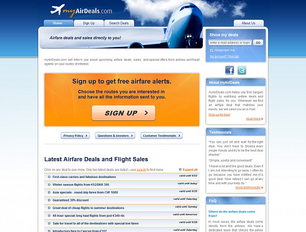 myairdeals.com screenshot 1