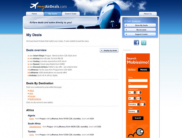 myairdeals.com screenshot 2