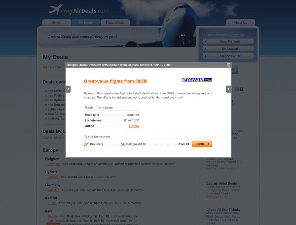 myairdeals.com screenshot 3